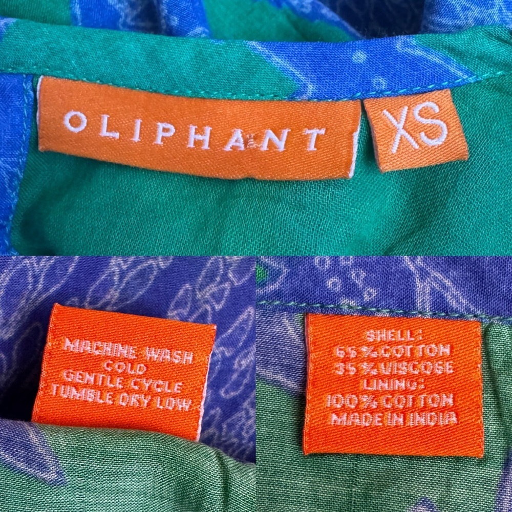 Oliphant Crew Neck Smocked Waist Maxi in Thistle Green XS - Picture 12 of 13